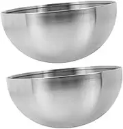 Gatuida 2pcs Stainless Steel Salad Bowl Versatile Noodle Rice and Fruit Storage Bowls for Home Bar and Restaurant Use Design with Deep Capacity for Snacks and Salads