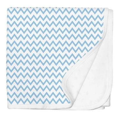 Silly Billyz Jersey Swaddle Blanket (Blue Chevron)