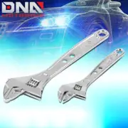 2PCS CHROME VANADIUM I-BEAM DESIGN AUTOMOTIVE 8" + 12" ADJUSTABLE WRENCH SPANNER