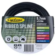 Cyclone Tufflite Insect Fly Screening Ribbed Spline 5.7mm x 6.5m