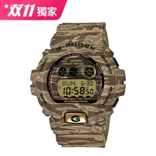 【CASIO 卡西歐 G-SHOCK 系列】叢林計畫虎斑迷彩版運動錶(GD-X6900TC)