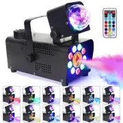 Fog Machine with 9 LED Lights and Disco Ball Lights, Wireless Remote Control ...