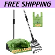 Pet Waste Cleanup Essential: Durable Pooper Scooper with 43" Handle & Bag Holder