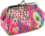 [ANDRESLAD] Flower Pouch Wallet Coin Purse for Women Zipper Closure Cash Wallet Separate Compartments