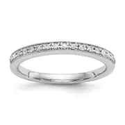 14k White Gold Round Real Diamond Set of 2 Wedding Band