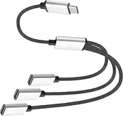 Type C Splitter 1 in 3 Out USB-C Male to 3 USB-C Female Splitter Cable Charging Cable Multi Port OTG Splitter Adapter Equipped with Data Transfer