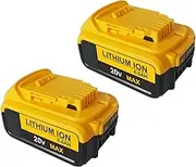 2-Pack for DEWALT 18V XR Li-ion Battery DCB184 DCB182 DCF885 Battery Replacement Pack for Power Tool Cordless Drill