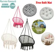 New Hammock Chair Macrame Cotton Swing Bed Relax Indoor Outdoor Hanging Garden