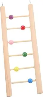 GRIRIW Parrot Stand Bird Perch Ladder for Parakeets Cockatiels Lovebirds Wooden Step Ladder Toy Bird Climbing Ladder