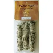 AzureGreen RS3WS 4 in. Sage Smudge Stick in White - 3 Packs