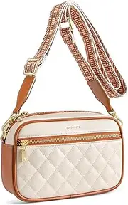 [nuoku] Women's Cross Body Bag, Ladies Camera Crossbody Bags with Adjustable Wide Strap,Leather Handbags & Shoulder Bag Purse for Women Girls with Multiple Pockets