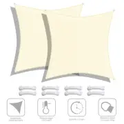 2 Pack 18x18 Ft 97% UV Block Square Sun Shade Sail HDPE Canopy Patio Pool Yard