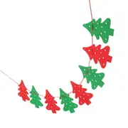 5PCS Christmas Tree Shape Flags Hanging Ornament Home Party Wall Decor