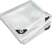 Small Multipurpose Cover, Heavy Duty Clear Tarps Sheet Cover Plastic Sheeting with Eyelets，PVC Transparent Sheet for Outdoor Use(3x6m)