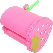 BCOATH Cute Strawberry Waste Basket Small Trash Can Lid Kawaii Room Decor for Home Office Mini Trash Bin Abs Material