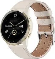 Leather Bands for Garmin Venu 3S Band/Forerunner 265S Band/Garmin Forerunner 935 Band, 18mm Soft Leather Bands Replacement Straps for Garmin Venu 3S /2S /vivoactive 4s/vivomove 3s/Forerunner 265S/255S