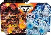 Monster Jam 2024 Fire & Ice 1:64 Diecast Monster Truck 2-Pack, Son-uva Digger vs Earth Shaker