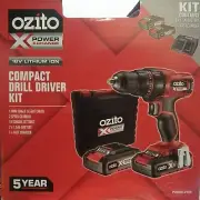 Ozito 18V Power X Change Cordless Drill Driver Battery, Charger, Case Tool Kit