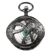 Movie Theme Green Eye Design Pocket Watch Black Quartz Watches for Men Women ...