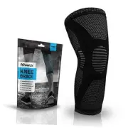 Knee Compression Sleeve - Best Knee Brace for Knee Pain for Men & Medium Black
