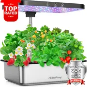 Indoor Hydroponics Garden System with Grow Light 15 Pods Stainless Steel Kit