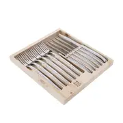 Laguiole Jean Dubost Simplicite Stainless Steel Steak Knife & Fork 12 Piece Set