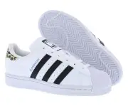 Adidas Superstar GS Girls Shoes Size 3.5, Color: Cloud White/Core Black/Blue