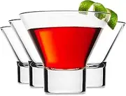Godinger Martini Glasses, Cocktail Glasses, Margarita Glasses, Dessert Cups, Italian Made Martini Glass Cocktail Glass Set of 4, 8oz, Made in Italy