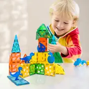 Bopeep Magnetic Tiles Blocks Dinosaur Toys Building Play for Kids STEM Learning