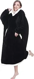 [YTJYZB] Oversized Hoodie Blanket for Women and Men, 150cm Extra Long Fleece Wearable Sweatshirt Blanket for Adult, Super Warm Sherpa Hoodie with Pocket