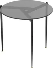 Round Glass Coffee Table with Metal Frame