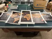 World Earth Globe Map 5 Piece Canvas Wall Art