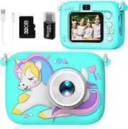 Kids Camera for 3-8 Years Old Toddlers Childrens Boys Girls Selfie Camera 20.0 MP HD 1080P IPS Screen Dual Digital Toy Camera for Kids Christmas Birthday Gifts (Green)