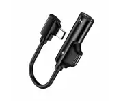 Type-C To 3.5mm And Charger 2 In 1 Headphone AUX Audio Jack USB C Cable - Black