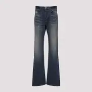 [Balenciaga] Balenciaga-Whisker Blue Cotton Straight Fit Pants-Donna S STAND