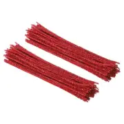 30cm/11.8" Pipe Cleaners Chenille Stem,200Pcs Glitters Fuzzy Sticks,Red