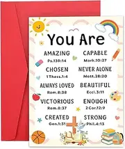 Back to School Supplies Kindergarten High School 8th Grade Students, Inspirational Cards Bulk, Christian Gifts for Women Teen Girls Boys, Religious Birthday Cards for Daughter Son, Mental Health Gifts