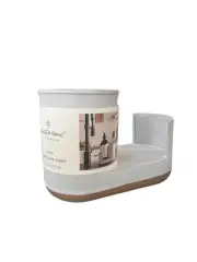 Hearth & Hand Modern Rim Stoneware Kitchen Sink Caddy Cream/Clay