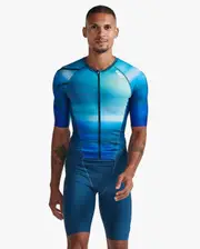 Aero Sleeved Trisuit, 2XU, S, Spring Green/Majol, Male