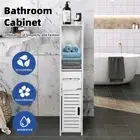 Bathroom Toilet Storage Cabinet White Wood Furniture Cupboard Shelf Tissue Rack
