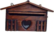 Retro Wooden Post Box Exquisite Mailbox Outdoor Rainproof Suggestion Box Letter Box for Home Office Supplies