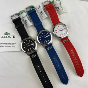 正版公司貨 - Lacoste 鱷魚 運動家活力時尚腕錶 44mm- 紅/黑/藍