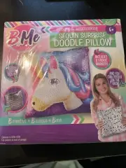B Me Coloring & Scrapbooking 2 Sided Sequin Unicorn Pillow 8 Fabric Markers