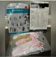 Three unused tassel garlands NEW pink & gold blue & silver and white