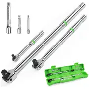 6 Piece Heavy Duty Breaker Bar Set,1/4", 3/8" & 1/2" with 180o Rotatable Head