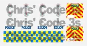 Code 3 Adhesive Vinyl Decal Suit Greenlight 1/43 - Hampshire Police Van