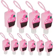 Ipetboom 10Pcs Silicone Empty Travel Bottles with Keychain Portable Refillable Container for Liquids Adorable Design for and Use
