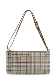 NWT The Sak Elliott Lucca Artisan Printed Clutch Shoulder Crossbody Siena Plaid