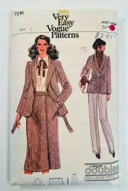 Vintage Vogue Sewing Pattern 7210 Jacket & Belt, Skirt & Pants 10-12 Uncut, 1978