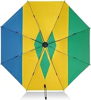 [RPLIFE] Umbrellas for Rain, Folding Umbrella Compact Windproof, Ideal for Car, Purse, Men and Women, Saint Vincent Grenadines Flag